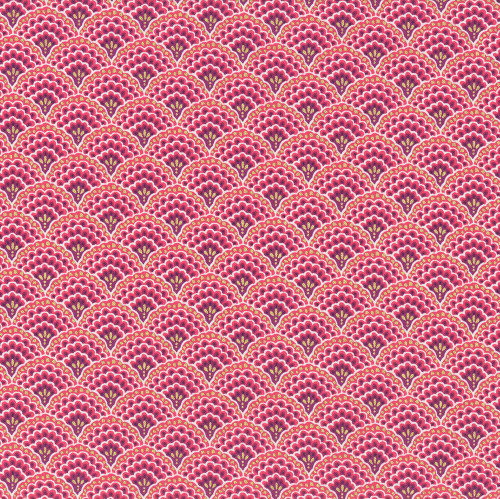 Andover Fabrics Luxe by Makower Clam Shell Bargello Pink Gold