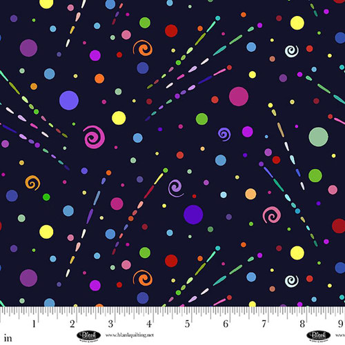 Blank Quilting Fabrics Metro Mirage Ray Heere Black Dots