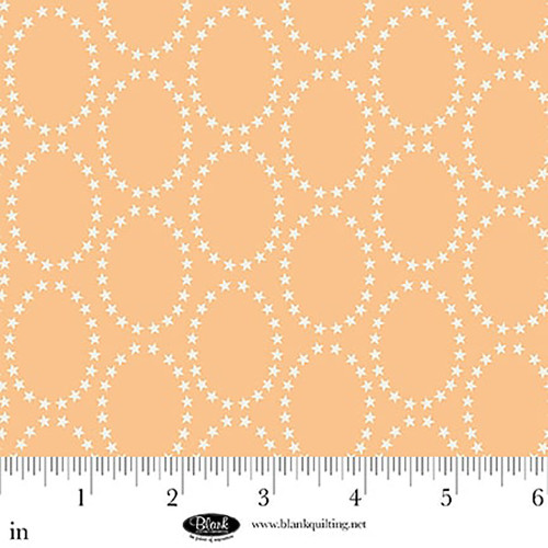 Blank Quilting Fabrics The Bright Side Jessica Dayon Peach Pink Star Ovals