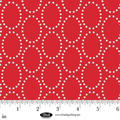 Blank Quilting Fabrics The Bright Side Jessica Dayon Red Star Ovals