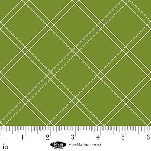 Blank Quilting Fabrics The Bright Side Jessica Dayon Green Windowpane Plaid