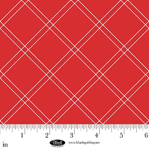 Blank Quilting Fabrics The Bright Side Jessica Dayon Red Windowpane Plaid