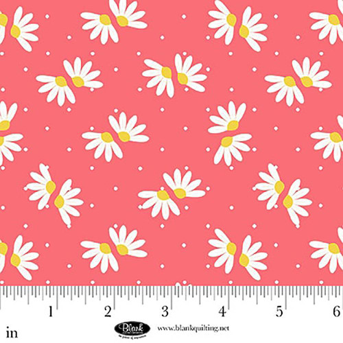 Blank Quilting Fabrics The Bright Side Jessica Dayon Pink Daisies and Dots