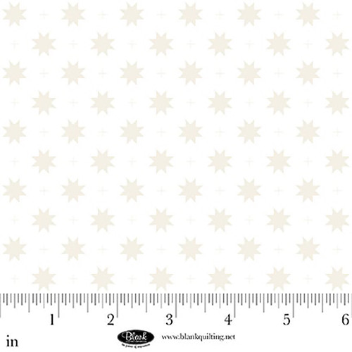 Blank Quilting Fabrics The Bright Side Jessica Dayon White Eight Point Star and Check