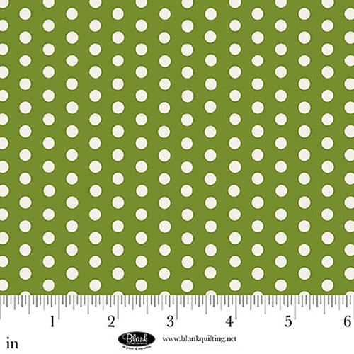 Blank Quilting Fabrics The Bright Side Jessica Dayon Green Polka Dot