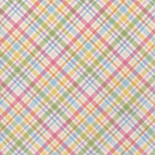 Henry Glass Fabrics Basket Full of Blessings Catherine Bartolli Powder Pink Plaid