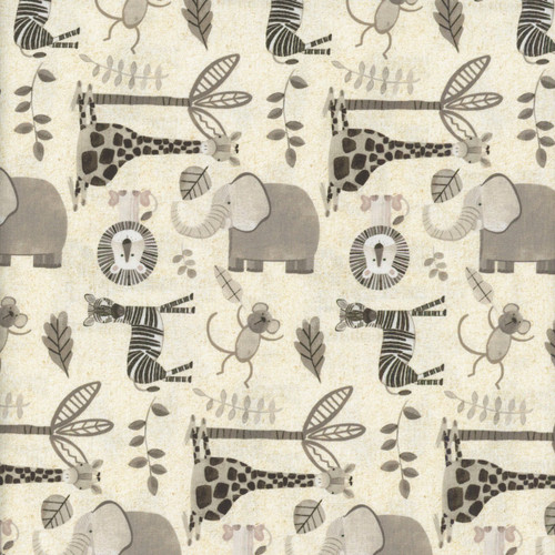 Henry Glass Fabrics Jungle Romp Betsey Cavallo Cream Small Allover Animals