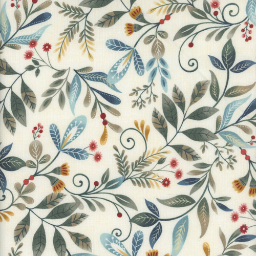 Henry Glass Fabrics Norwegian Forest Mary Jane Carey Cream Forest Foliage