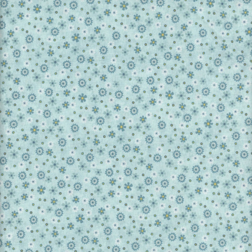 Henry Glass Fabrics Norwegian Forest Mary Jane Carey Pale Blue Calico