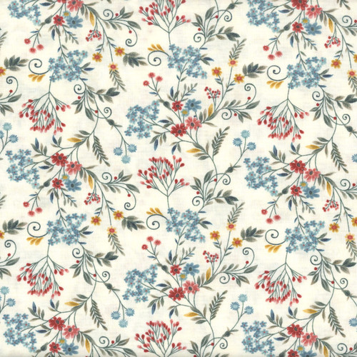 Henry Glass Fabrics Norwegian Forest Mary Jane Carey Cream Tender Vines