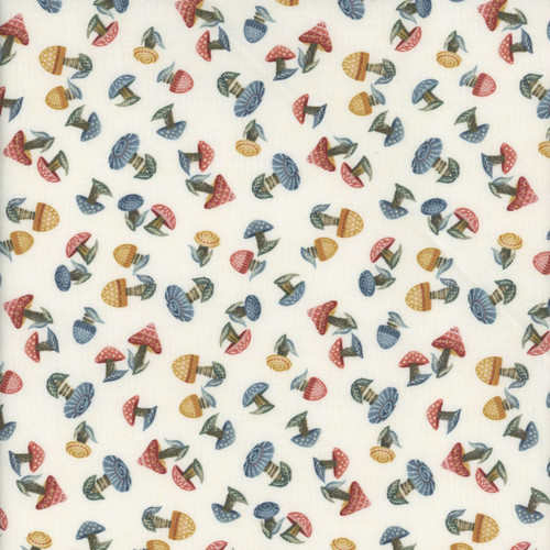Henry Glass Fabrics Norwegian Forest Mary Jane Carey Cream Mushrooms