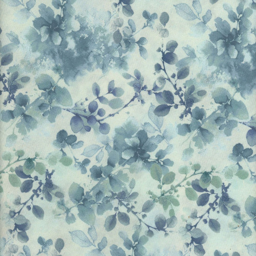Henry Glass Fabrics Awakenings Jan Mott Pale Blue Silhouettes Texture