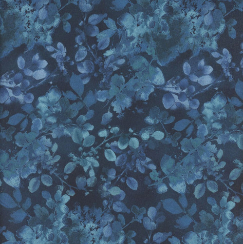 Henry Glass Fabrics Awakenings Jan Mott Blue Silhouettes Texture