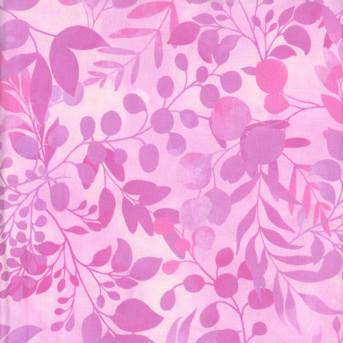 Henry Glass Fabrics Blissful Blooms Color Principle Pink Fern &  Foliage