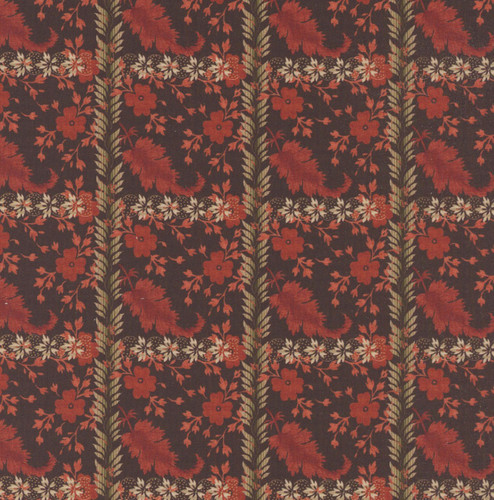 Henry Glass Fabrics Lost Gardens of Heligan Michelle Yeo Aubergine Purple Red Floral Plaid