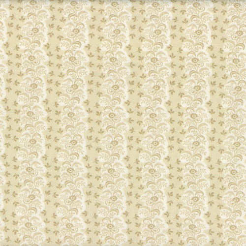 Henry Glass Fabrics Lost Gardens of Heligan Michelle Yeo Cream Yellow Floral Stripe