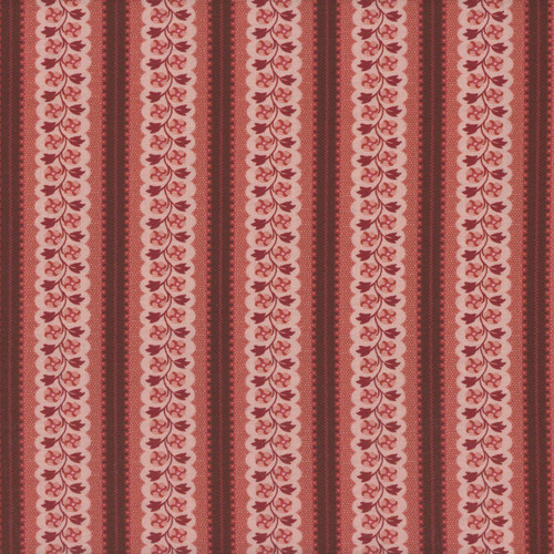 Henry Glass Fabrics Lost Gardens of Heligan Michelle Yeo Pink Red Floral Column Stripe