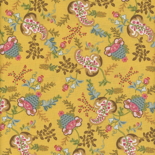 Henry Glass Fabrics Love Struck Kim Diehl Yellow Fancy Floral