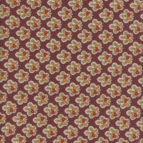 Henry Glass Fabrics Love Struck Kim Diehl Plum Leafy Blossoms