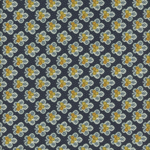 Henry Glass Fabrics Love Struck Kim Diehl Navy Leafy Blossoms