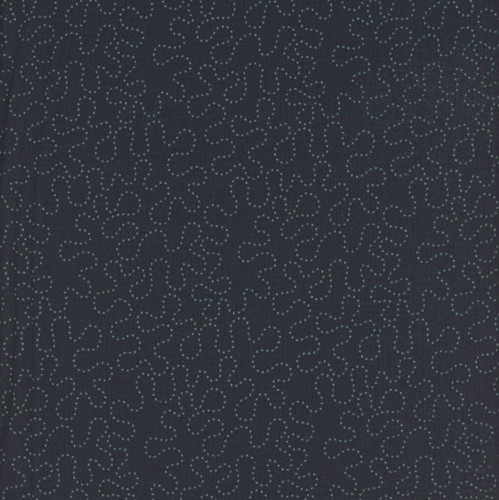 Henry Glass Fabrics Love Struck Kim Diehl Navy Blue Dotted Stipple fabric, navy blue background with small white dotted stipple pattern.