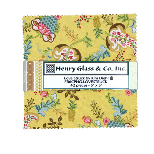 Henry Glass Fabrics Love Struck Kim Diehl Charm Squares Five Inch