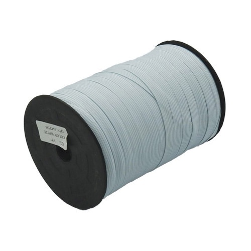 White Braided Elastic 3/8 Inch Wide - Roll of 144 yards