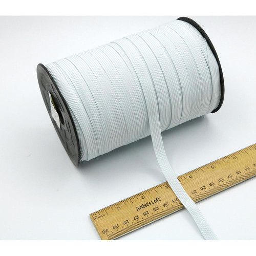White Braided Elastic 3/8 Inch Wide - Sold by the 24 yard piece.