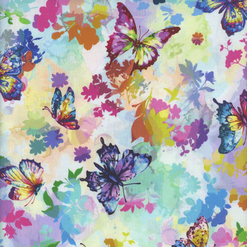 Studio E Fabrics Fabrics Butterfly Boutique Elizabeth Isles Pastel Multi Butterfly Meadow