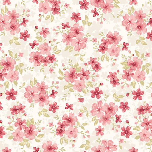 Studio E Fabrics Fabrics Elizabeth Max Tate Parchment Cream Floral Bouquet Toss