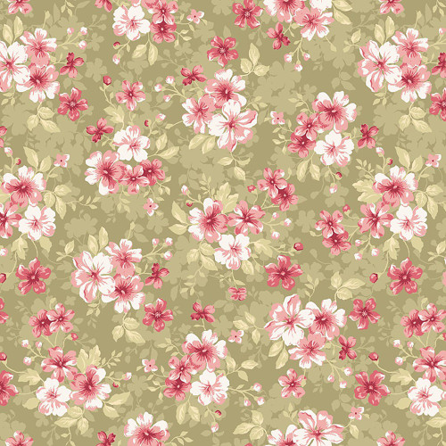 Studio E Fabrics Fabrics Elizabeth Max Tate Sage Green Floral Bouquet Toss