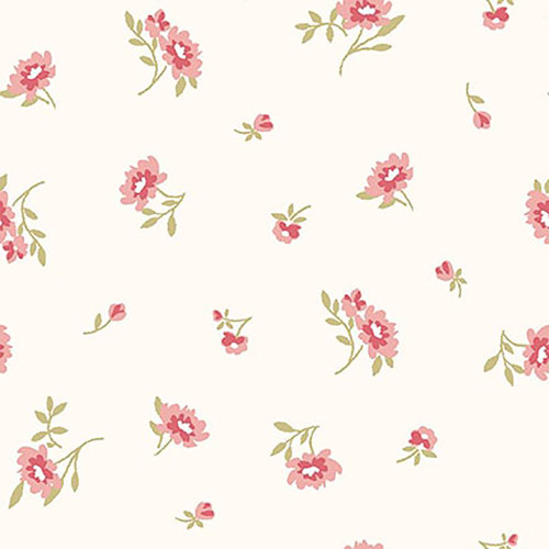 Studio E Fabrics Fabrics Elizabeth Max Tate Parchment Cream Single Floral Toss