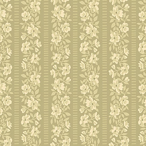 Studio E Fabrics Fabrics Elizabeth Max Tate Sage Green Floral Stripe