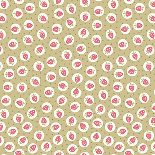 Studio E Fabrics Fabrics Elizabeth Max Tate Sage Green Strawberry Toss