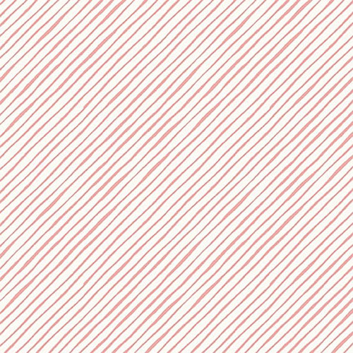 Studio E Fabrics Elizabeth Max Tate Rose Pink Stripe fabric, close-up view of pink and white striped pattern.