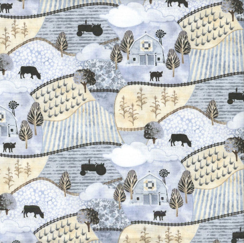 Studio E Fabrics Fabrics Farmhouse Fixer Upper Bayview Designworks Steel Blue Countryside