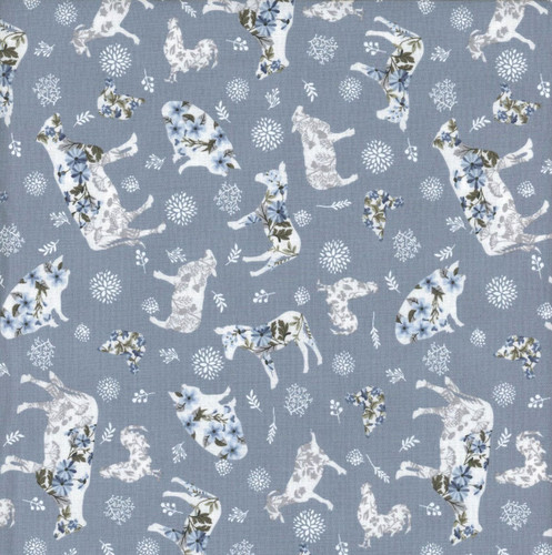 Studio E Fabrics Fabrics Farmhouse Fixer Upper Bayview Designworks Denim Blue Floral Farmyard