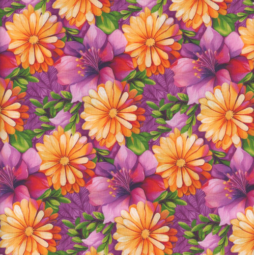 Studio E Fabrics Fabrics Flower Fusion Crazy Marie Multi Flowers