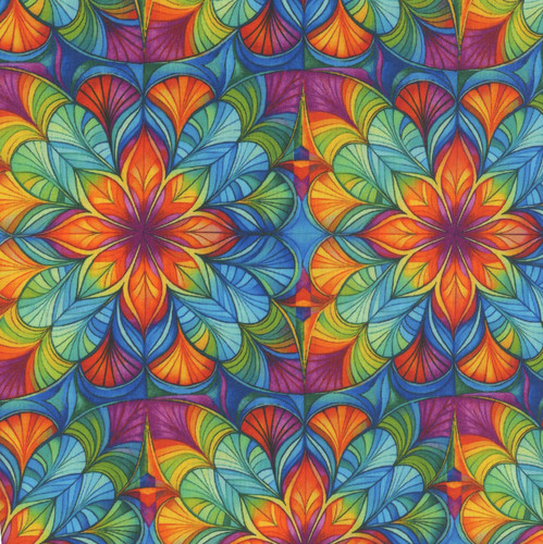 Studio E Fabrics Fabrics Flower Fusion Crazy Marie Multi Geometric Flower