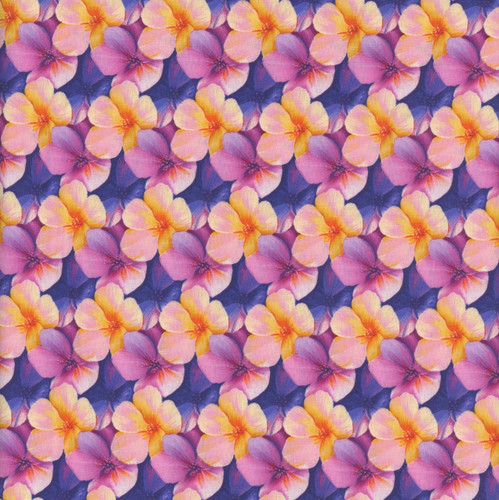 Studio E Fabrics Fabrics Flower Fusion Crazy Marie Purple Pink Packed Flowers