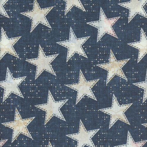 Studio E Fabrics Fabrics Pieces of America Lilac Bee Designs Blue Big Stars on Blue