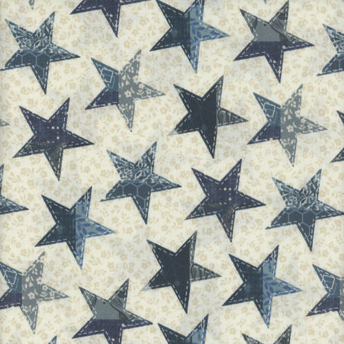 Studio E Fabrics Fabrics Pieces of America Lilac Bee Designs Cream Big Stars on Cream