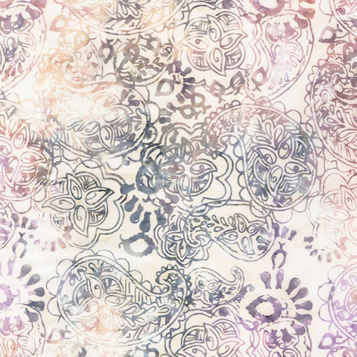 Timeless Treasures Fabrics Tonga Batiks Chateau Floral Paisley Vanilla 108 inch wide quilt backing