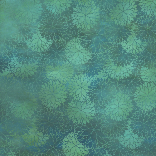 In The Beginning Fabrics Dear Clara Jason Yenter Teal Blue Green Shadow Mums