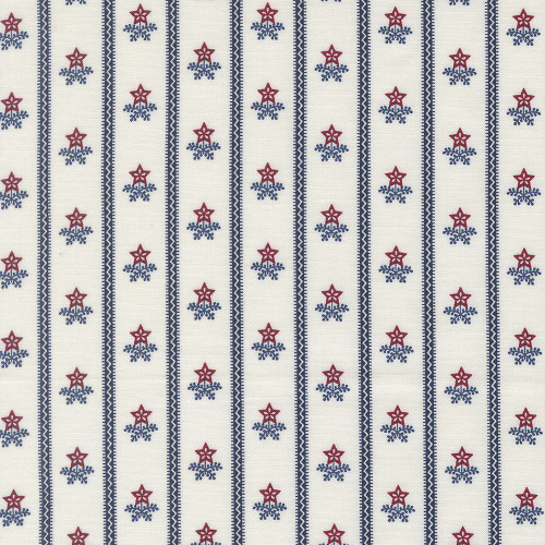 Moda Fabrics American Gatherings Primitive Gatherings Star Floral Stripe Cloud Cream