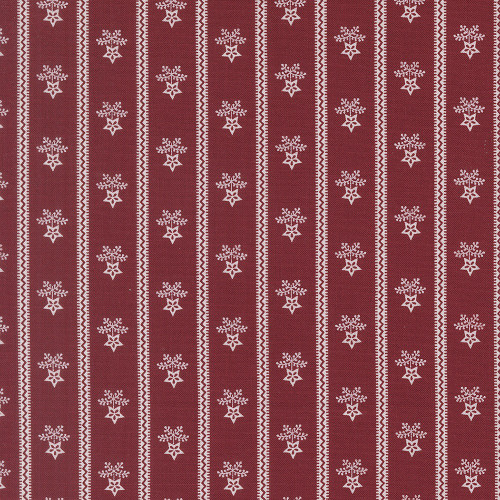 Moda Fabrics American Gatherings Primitive Gatherings Star Floral Stripe Deep Crimson Red