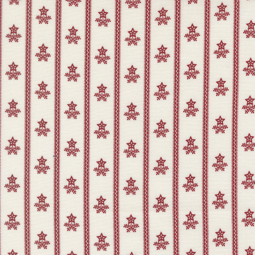 Moda Fabrics American Gatherings Primitive Gatherings Star Floral Stripe Cloud Crimson Red