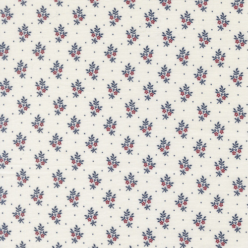 Moda Fabrics American Gatherings Primitive Gatherings Flowers Sprigs Cloud Cream