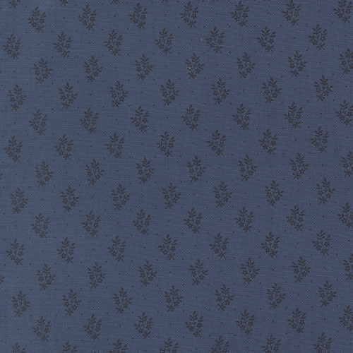 Moda Fabrics American Gatherings Primitive Gatherings Flowers Sprigs Nautical Blue Blue
