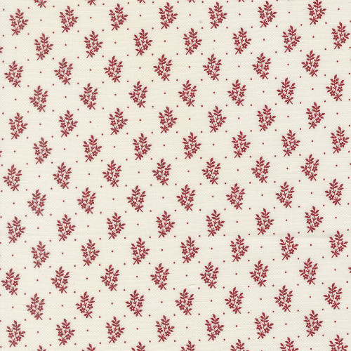 Moda Fabrics American Gatherings Primitive Gatherings Flowers Sprigs Cloud Crimson Red